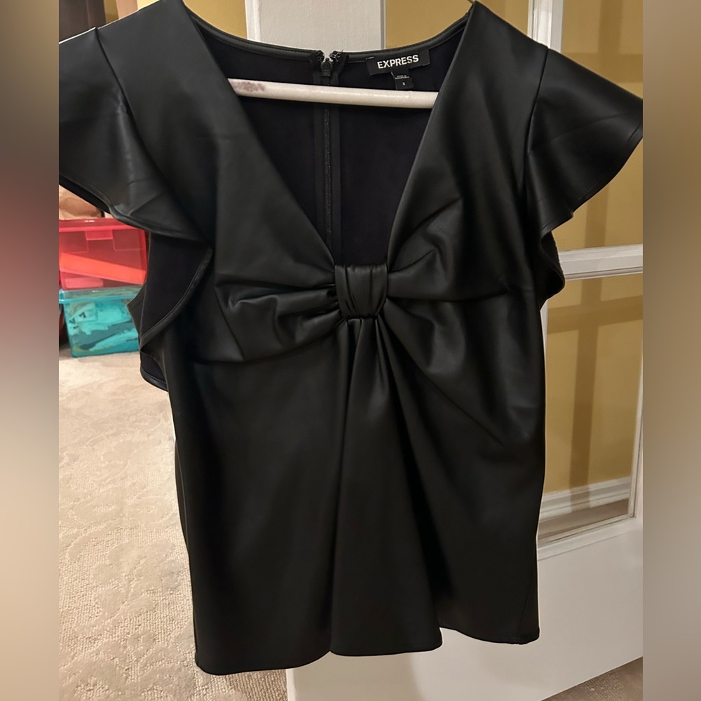 Express faux leather top